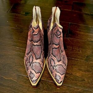 Pink Snakeskin Vince Camuto Booties